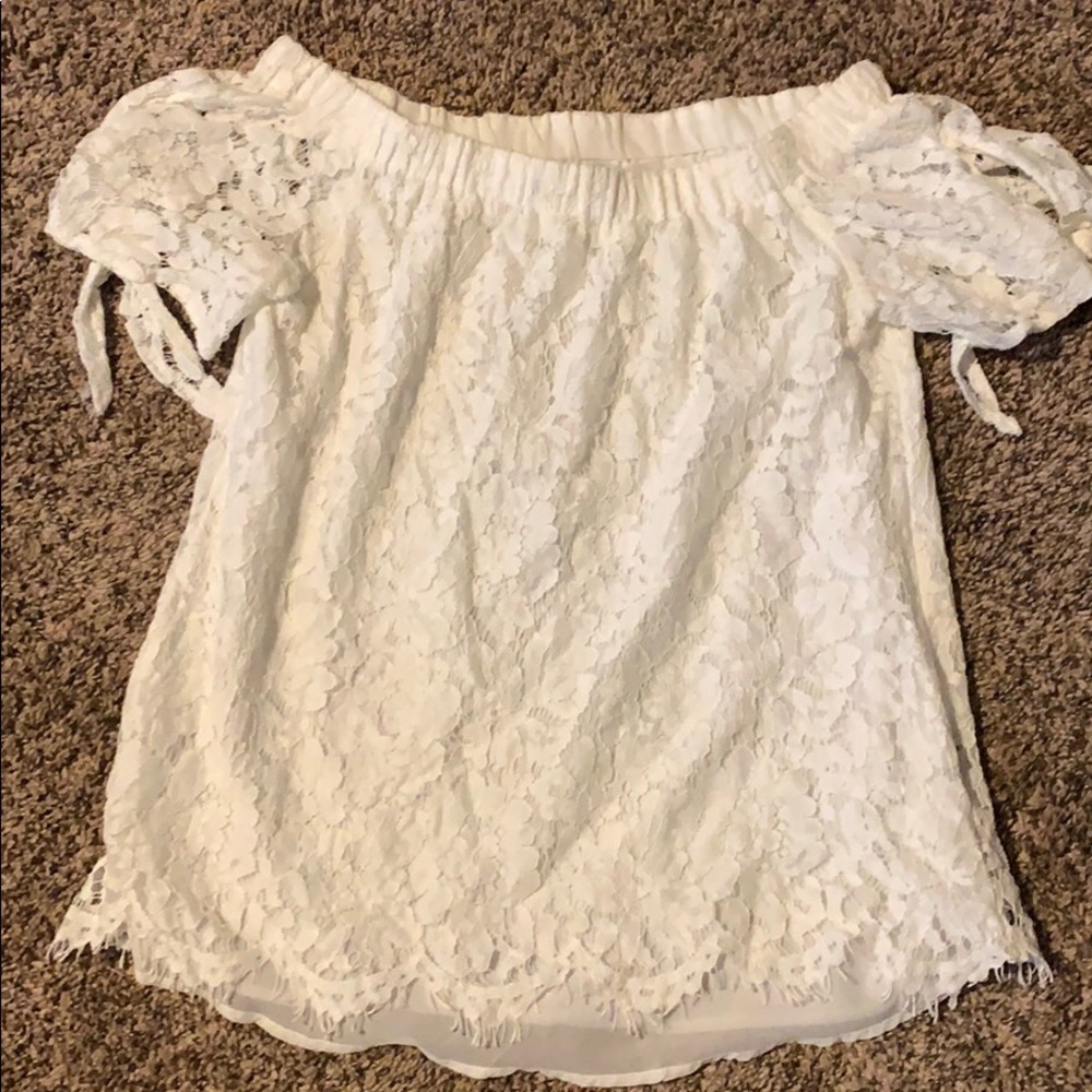 White off the shoulder top